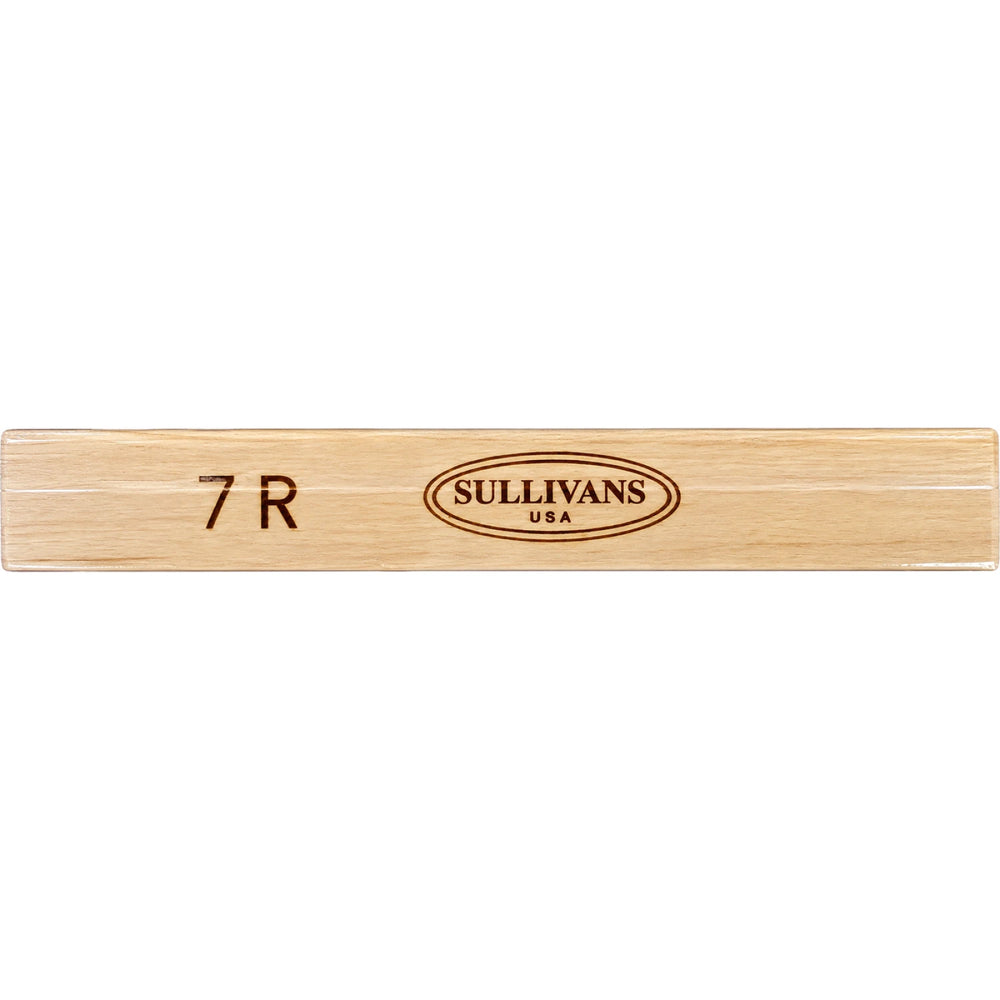 the side of a Sullivans Regular Wooden Stretcher Bar that shows the size 7R burned into the side to show the size