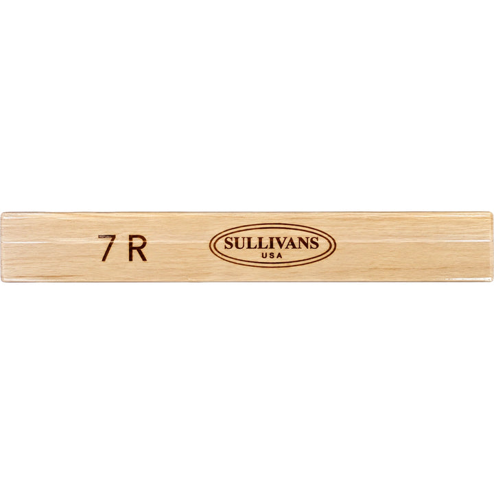 the side of a Sullivans Regular Wooden Stretcher Bar that shows the size 7R burned into the side to show the size