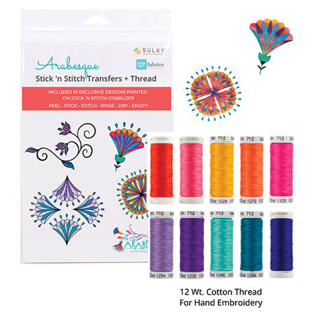 Arabesque Stick & Stitch Embroidery Patterns & Thread Set