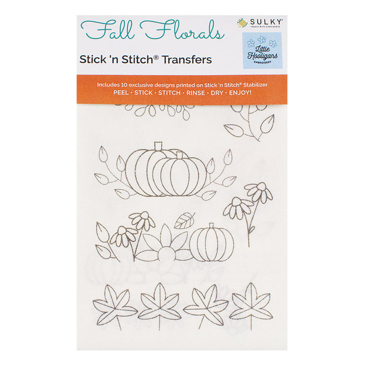 Fall Florals Stick & Stitch Embroidery Patterns & Thread Set