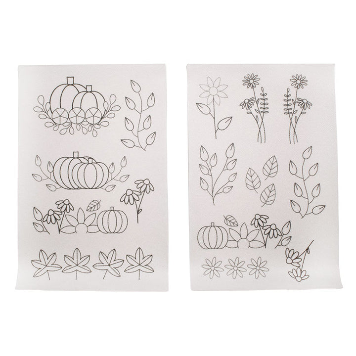 Fall Florals Stick & Stitch Embroidery Patterns & Thread Set
