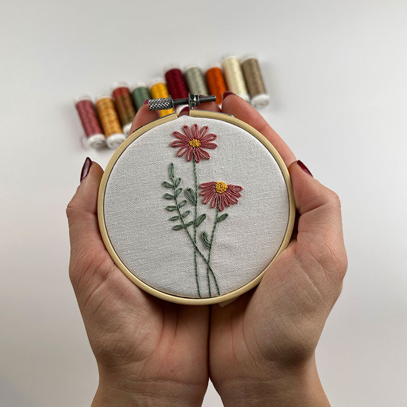 Fall Florals Stick & Stitch Embroidery Patterns & Thread Set