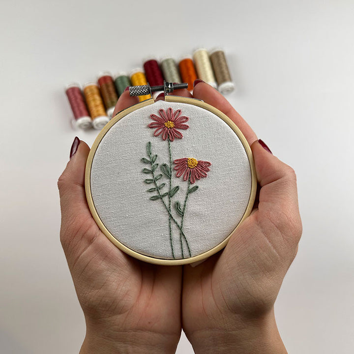 Fall Florals Stick & Stitch Embroidery Patterns & Thread Set