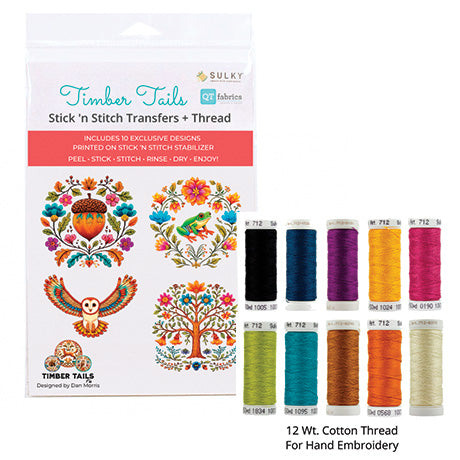 Timber Tales Stick & Stitch Embroidery Patterns & Thread Set