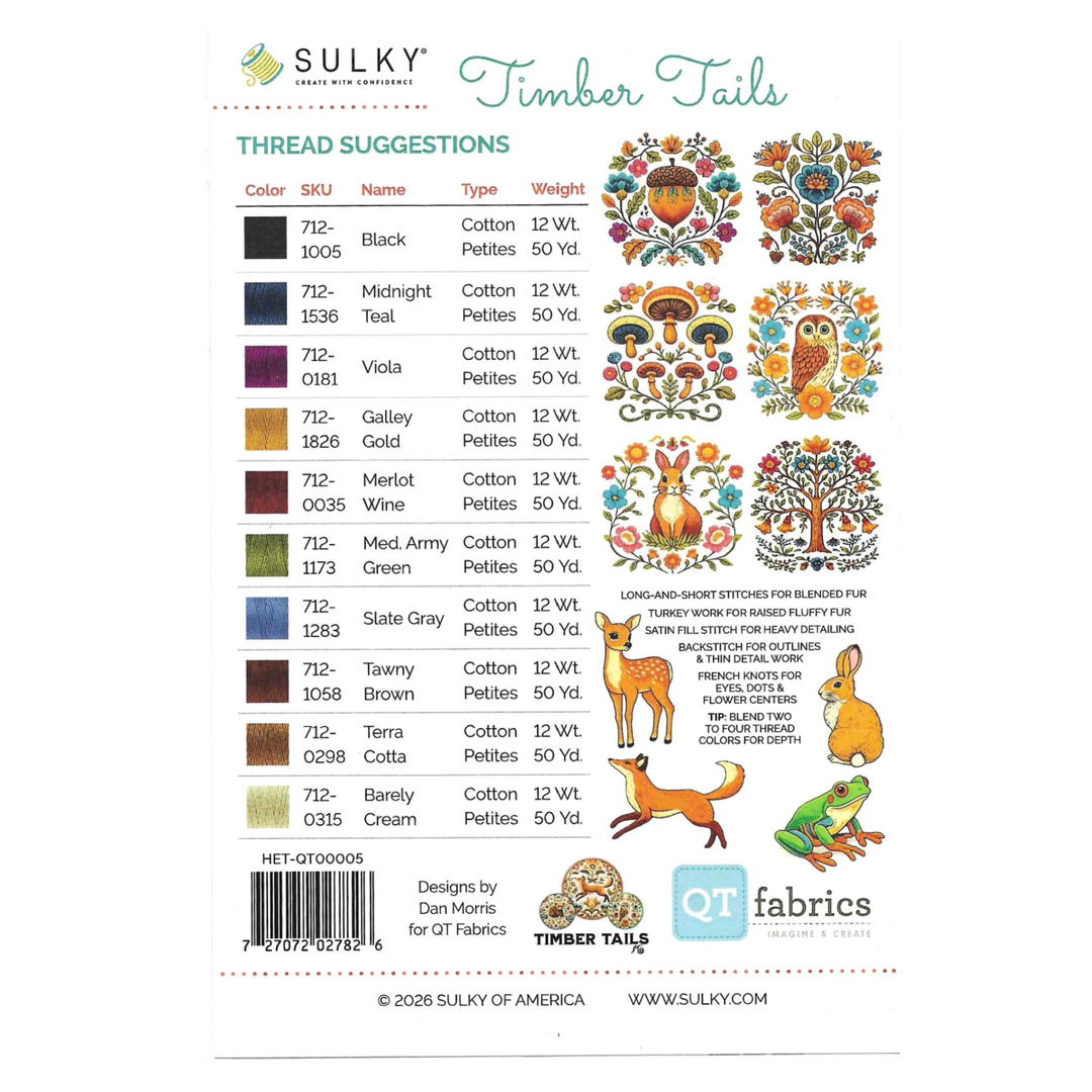 Timber Tales Stick & Stitch Embroidery Patterns & Thread Set
