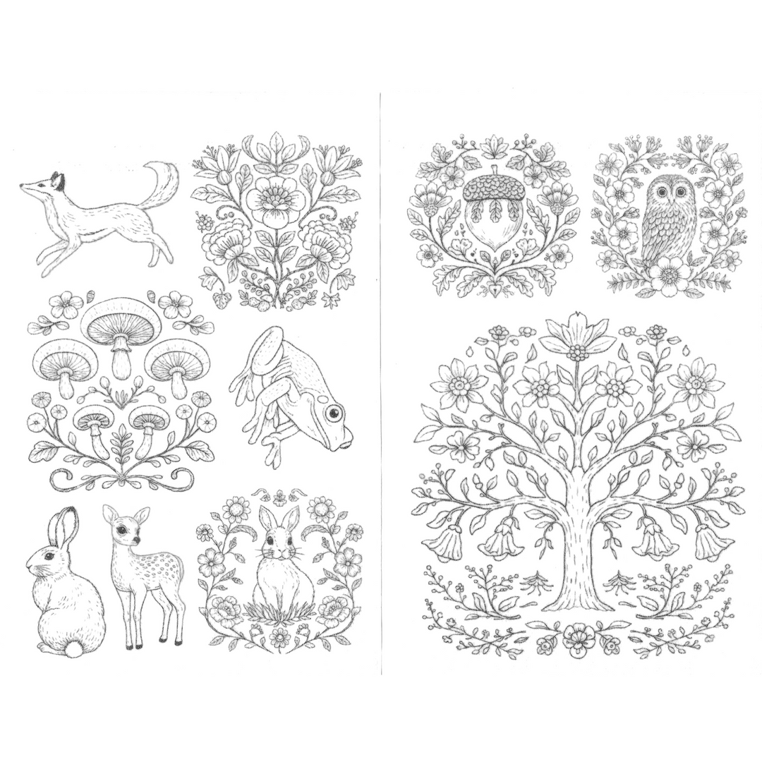 Timber Tales Stick & Stitch Embroidery Patterns & Thread Set