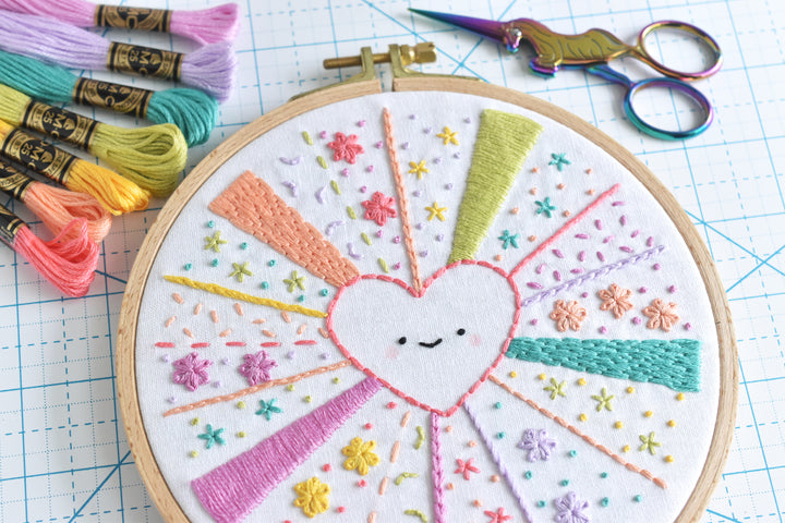 PDF Pattern - Cute Heart Beginner Embroidery Sampler
