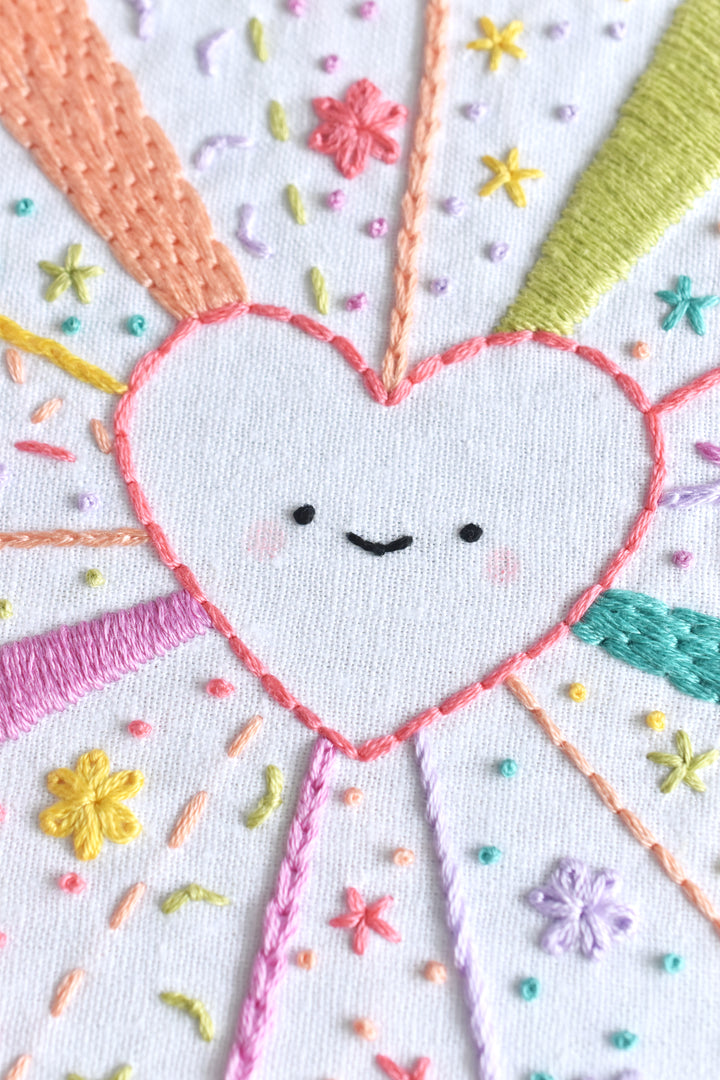 PDF Pattern - Cute Heart Beginner Embroidery Sampler