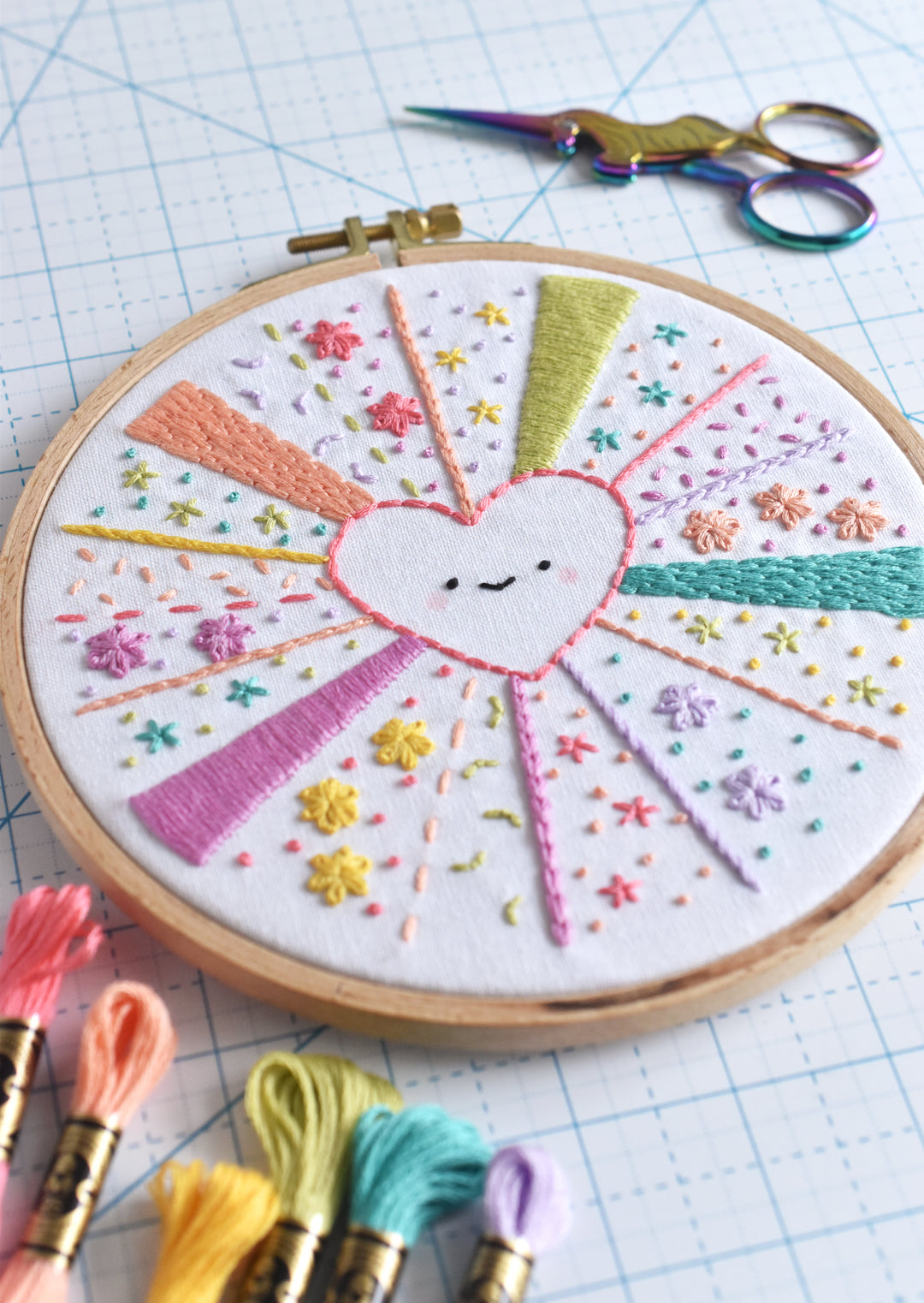 PDF Pattern - Cute Heart Beginner Embroidery Sampler