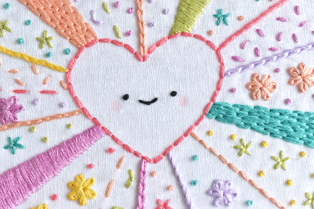 PDF Pattern - Cute Heart Beginner Embroidery Sampler