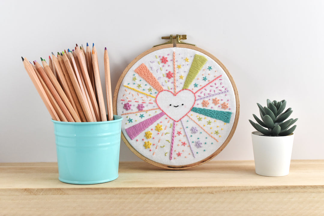 PDF Pattern - Cute Heart Beginner Embroidery Sampler