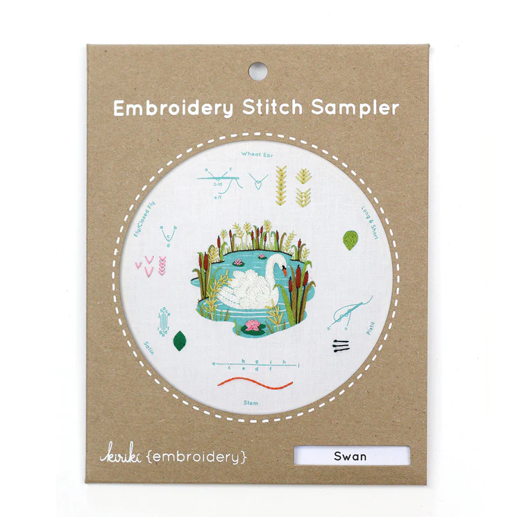 Swan Embroidery Stitch Sampler