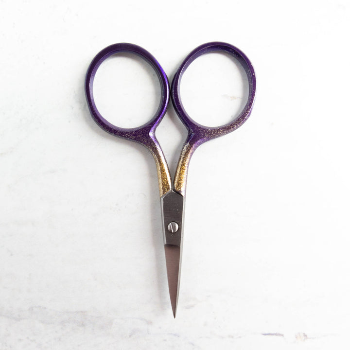Purple and Gold Sparkle Embroidery Scissors