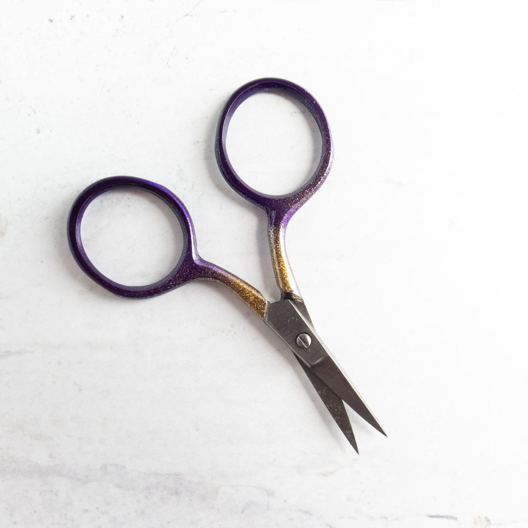 Purple and Gold Sparkle Embroidery Scissors