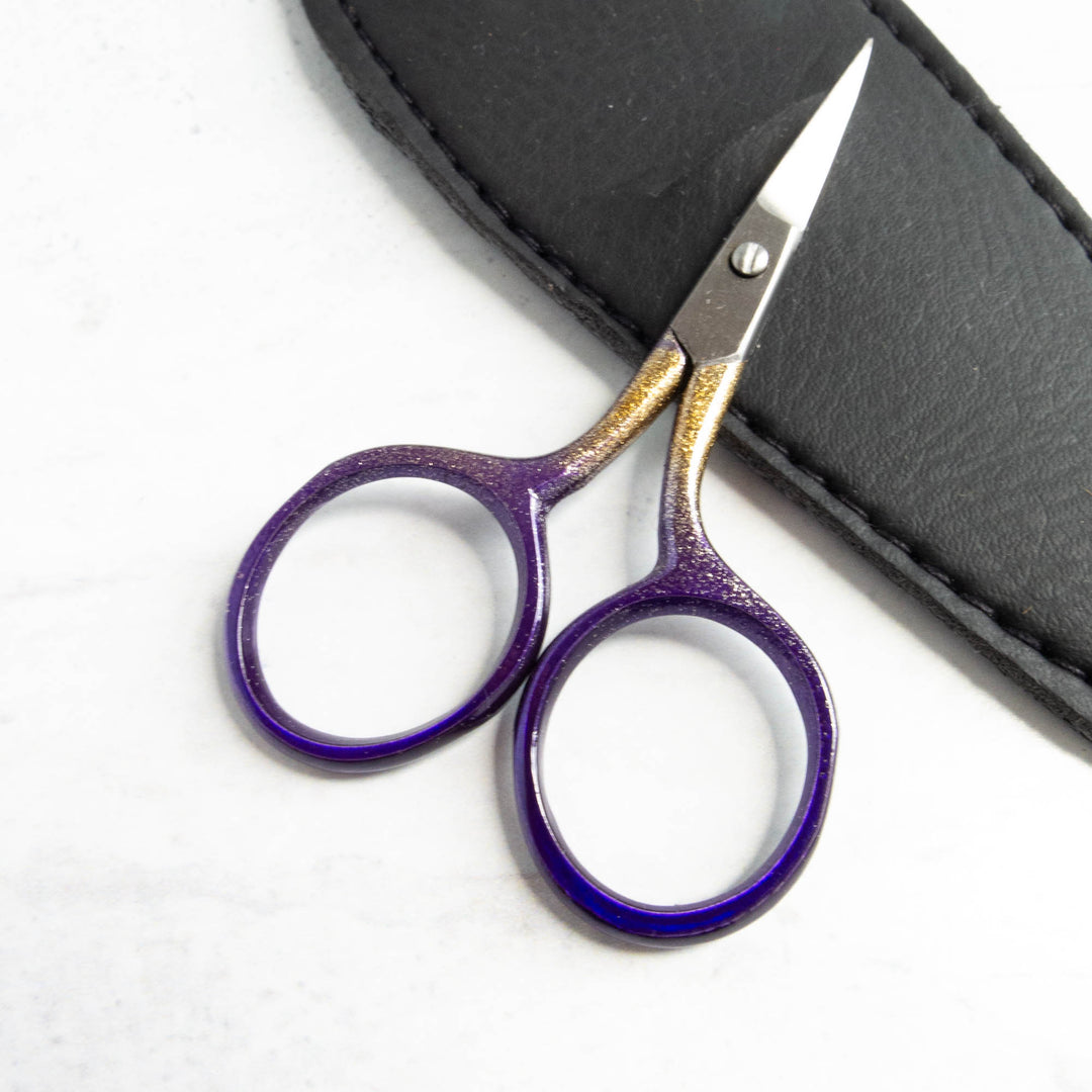 Purple and Gold Sparkle Embroidery Scissors