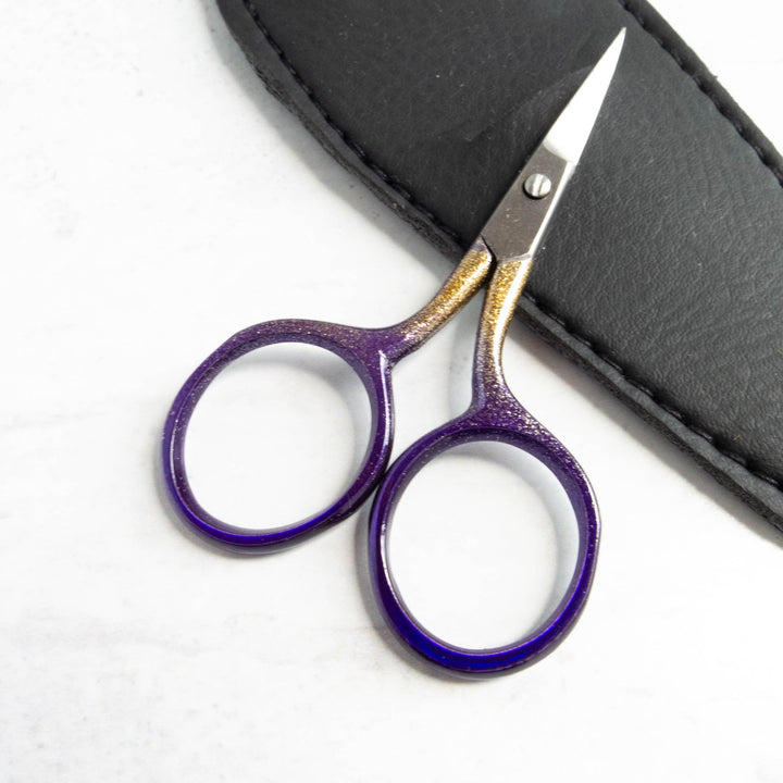 Purple and Gold Sparkle Embroidery Scissors
