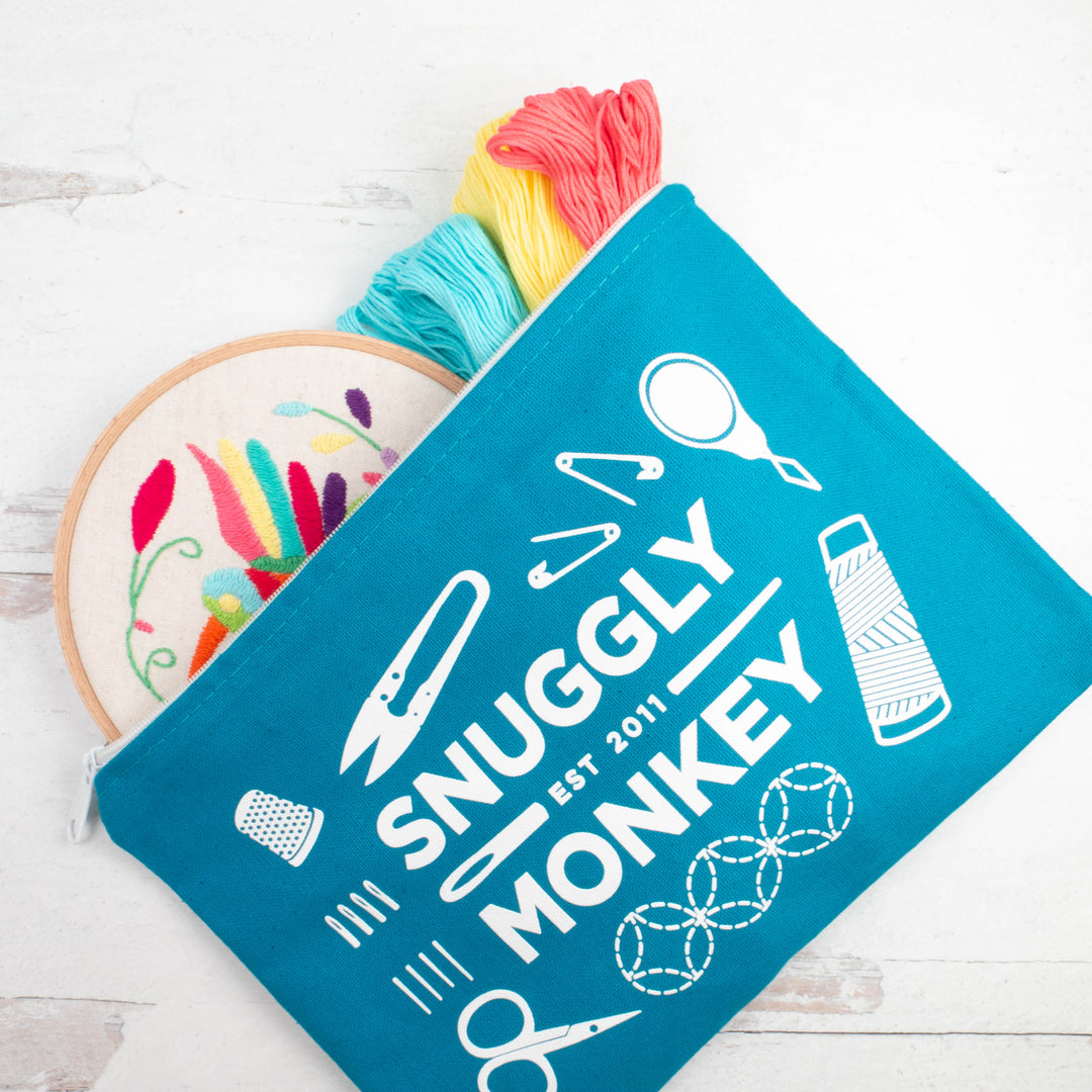 Snuggly Monkey Double Sided Project Bag