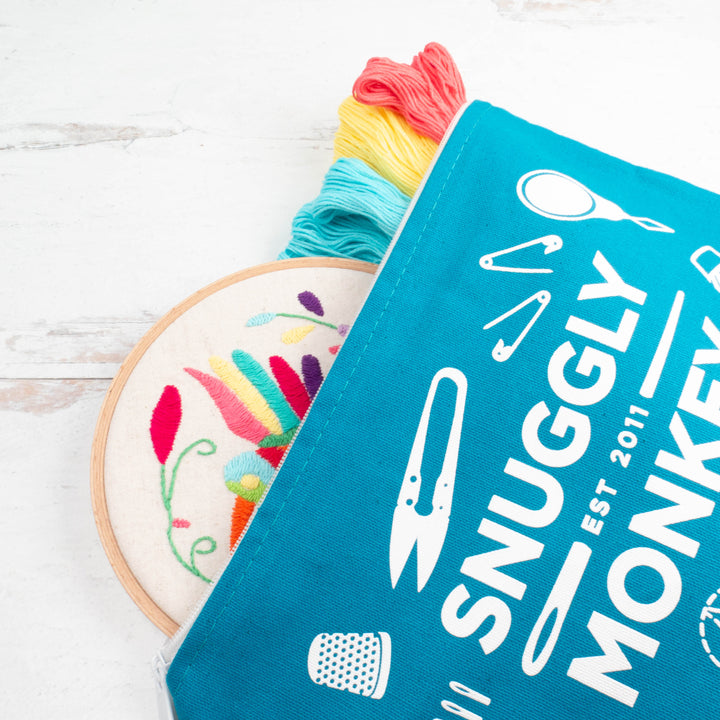 Snuggly Monkey Double Sided Project Bag