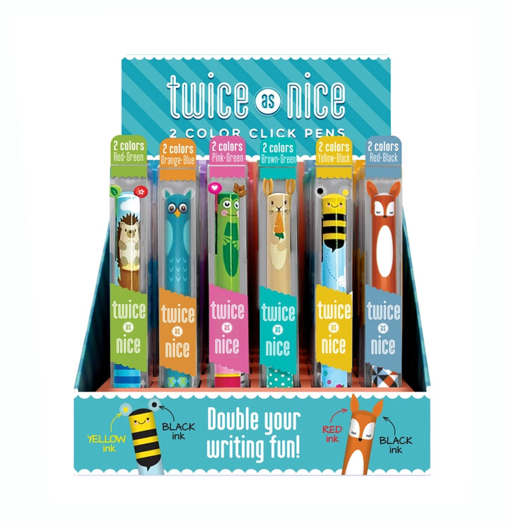 Twice as Nice Woodland Critter 2-Color Click Pen