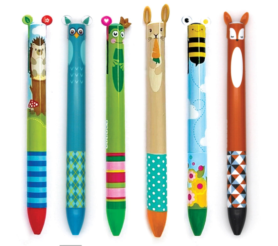 Twice as Nice Woodland Critter 2-Color Click Pen – Snuggly Monkey