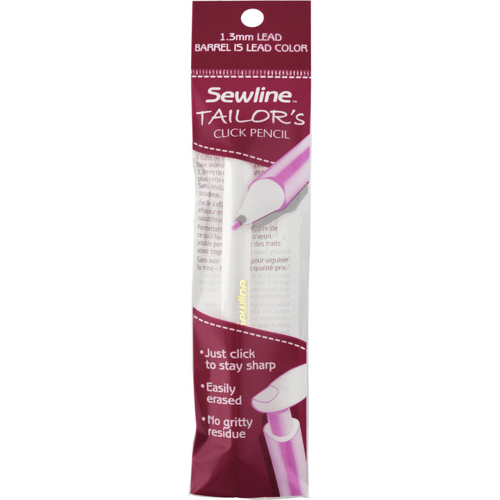 Sewline Fabric Click Pencil in packaging with a White barrel pencil