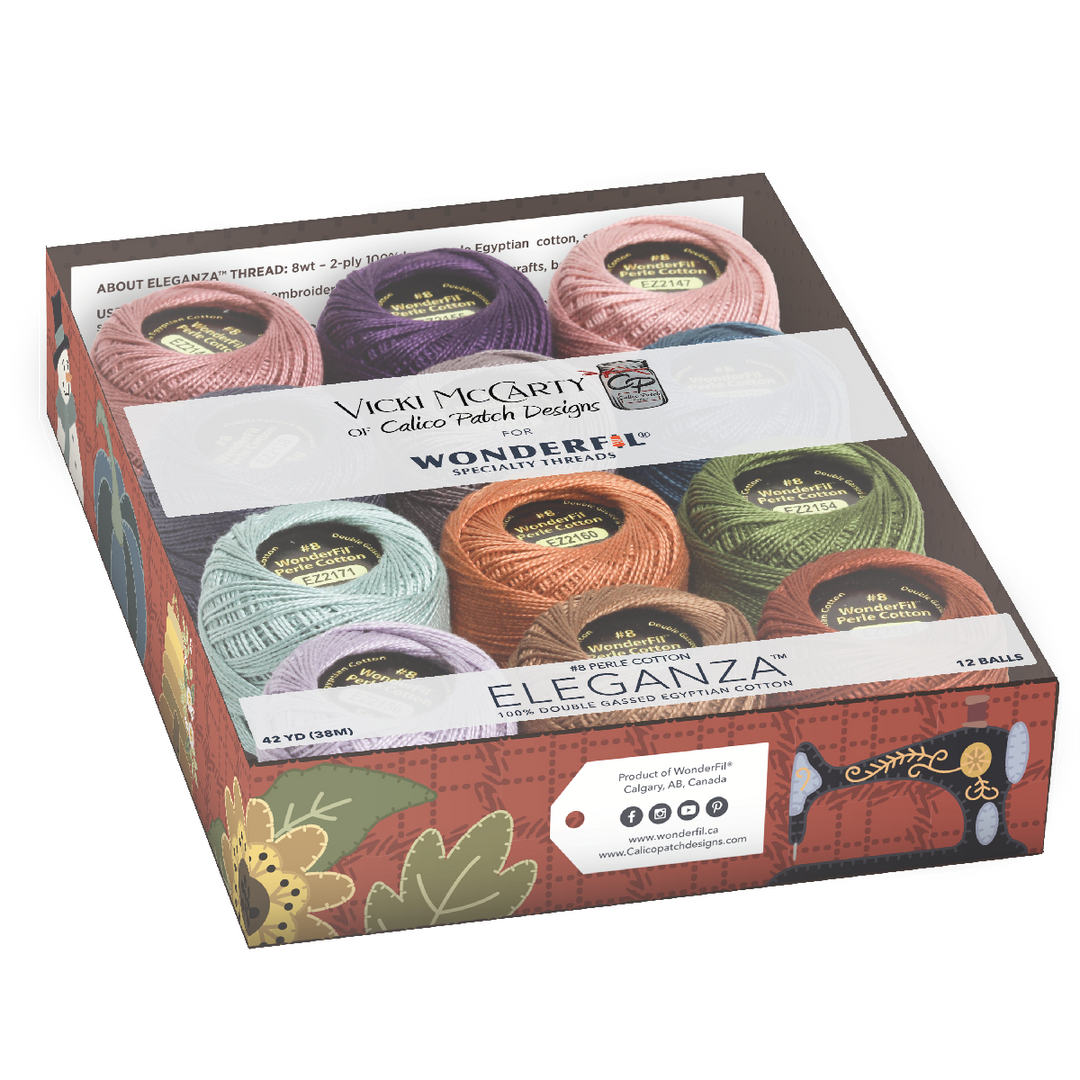 Wonderfil Perle Cotton Set - Vicki McCarty Springtime featuring a collection of colorful, high-quality embroidery thread balls ideal for modern needlework and hand embroidery projects.