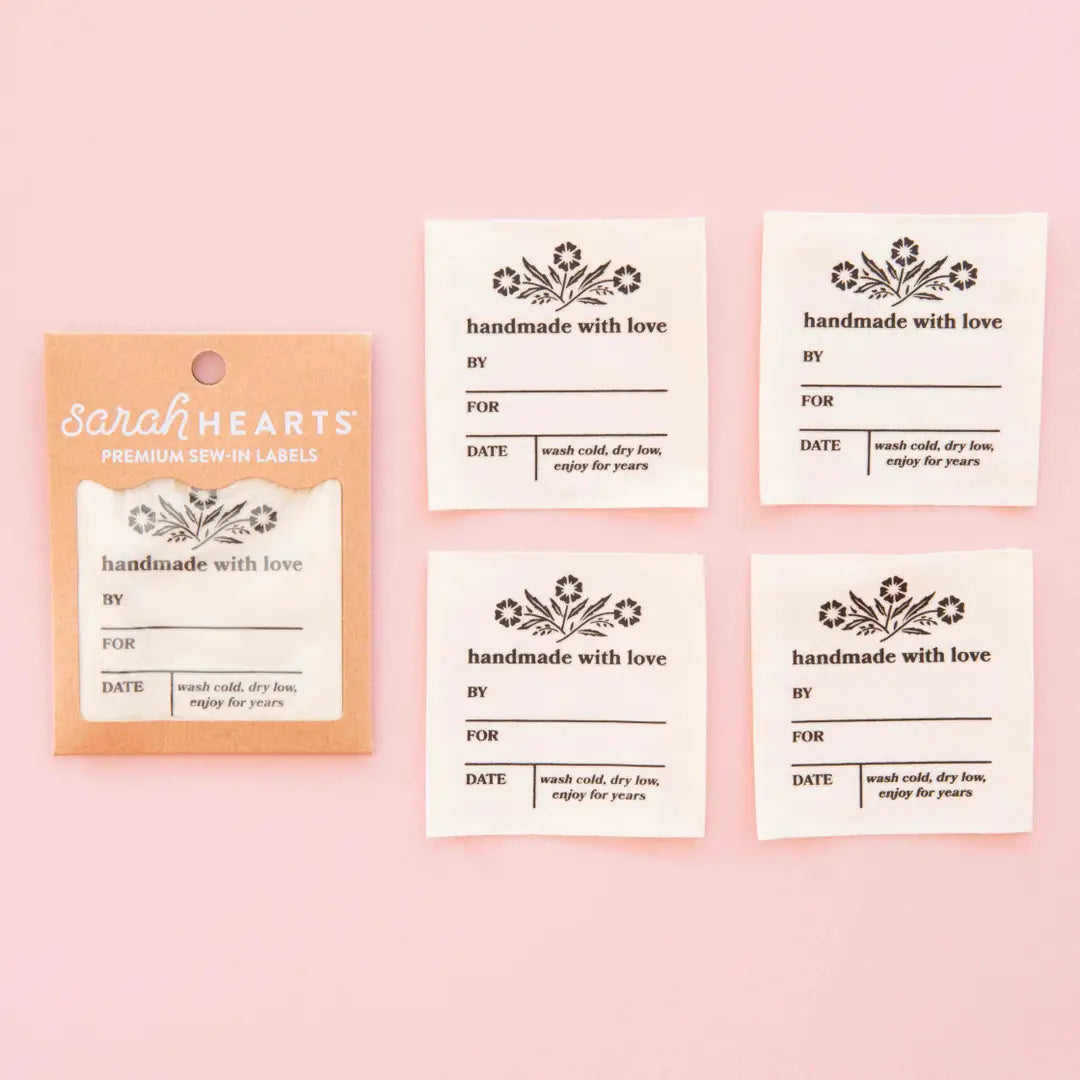 Vintage Handmade with Love Woven Labels