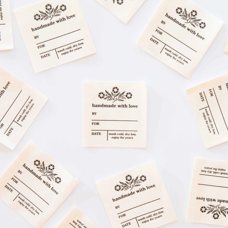 Vintage Handmade with Love Woven Labels