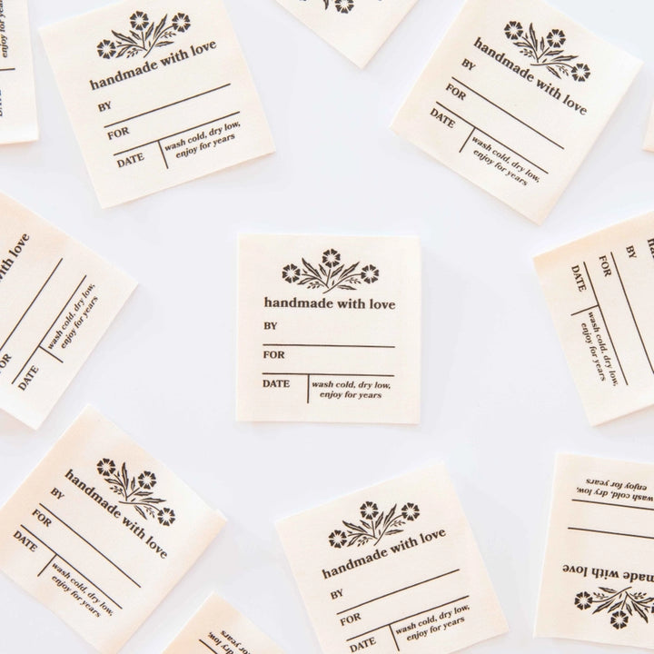Vintage Handmade with Love Woven Labels