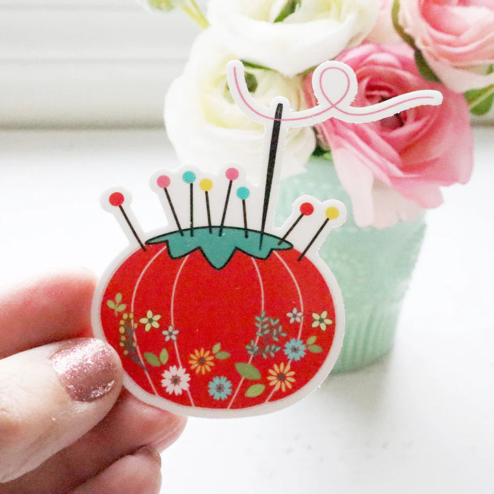 Vintage Tomato Pincushion Vinyl Sticker