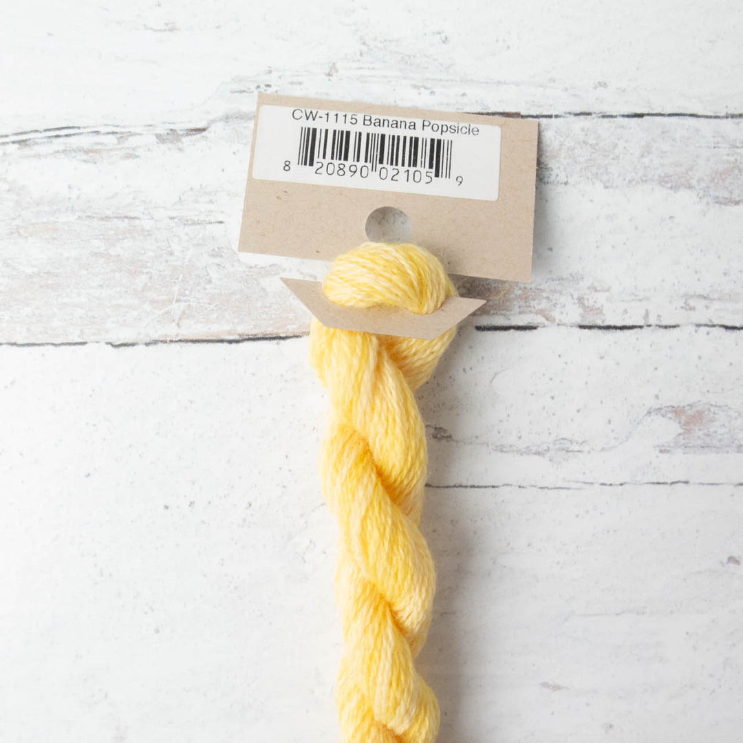 Hand Over Dyed Crewel Wool Yarn - Banana Popsicle (1115)