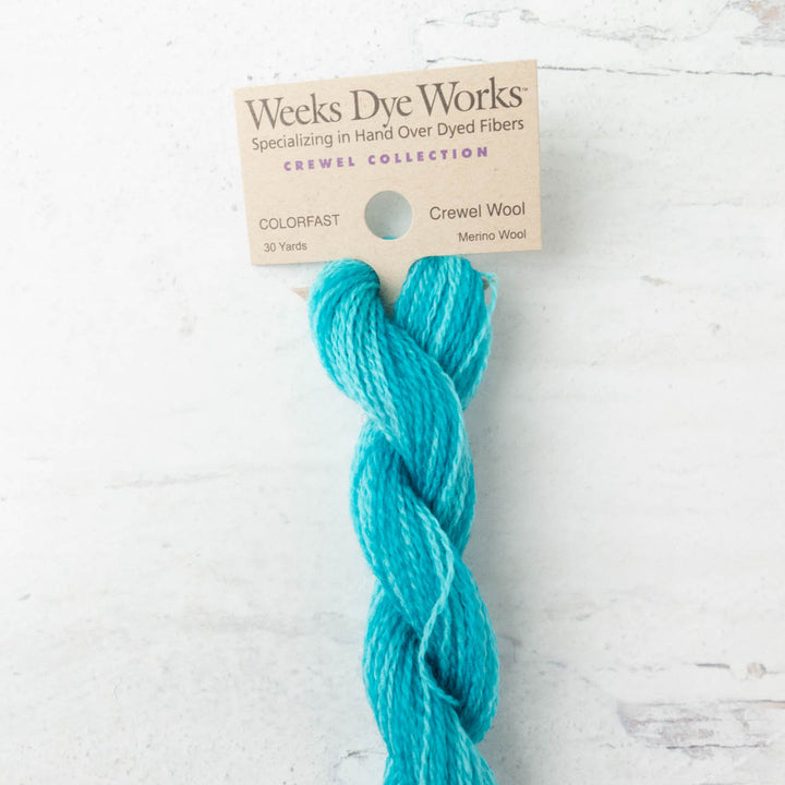 Hand Over Dyed Crewel Wool Yarn - Turquoise (2135)