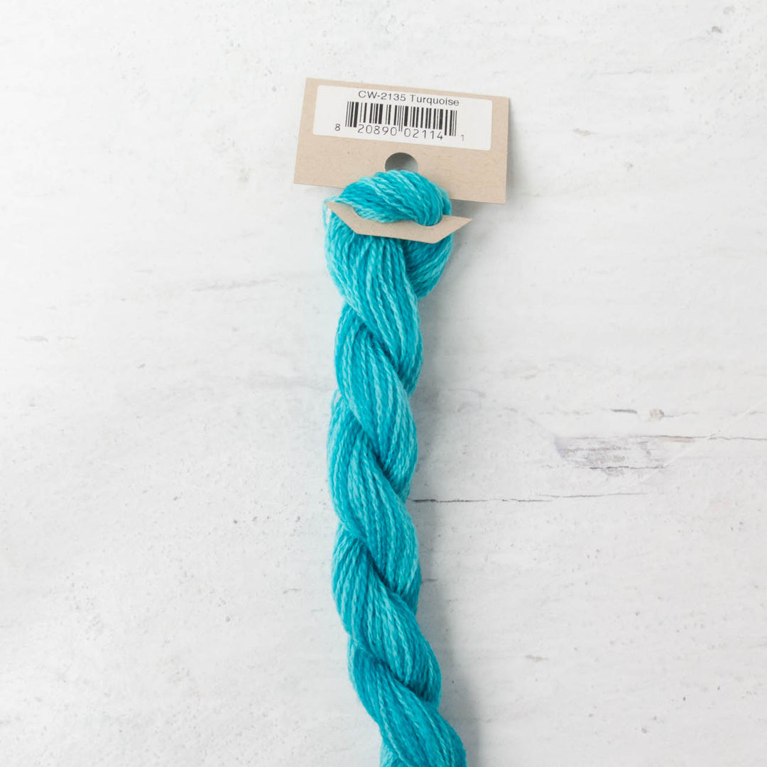 Hand Over Dyed Crewel Wool Yarn - Turquoise (2135)