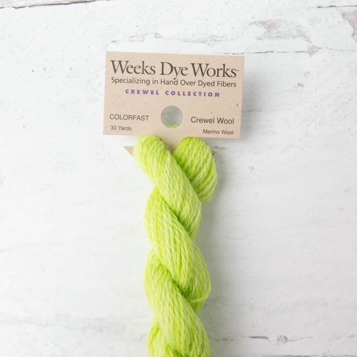Hand Over Dyed Crewel Wool Yarn - Chartreuse (2203)