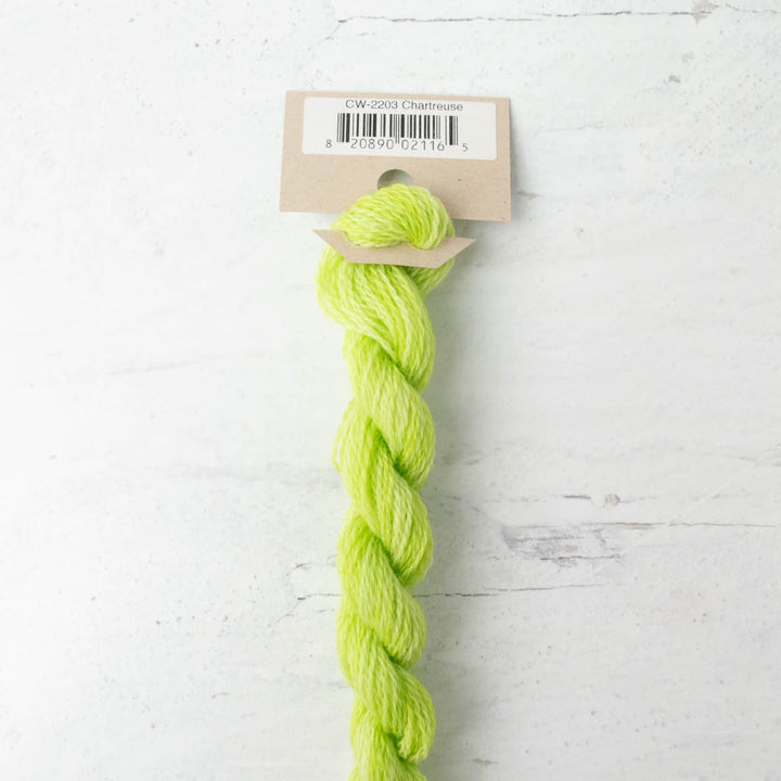 Hand Over Dyed Crewel Wool Yarn - Chartreuse (2203)