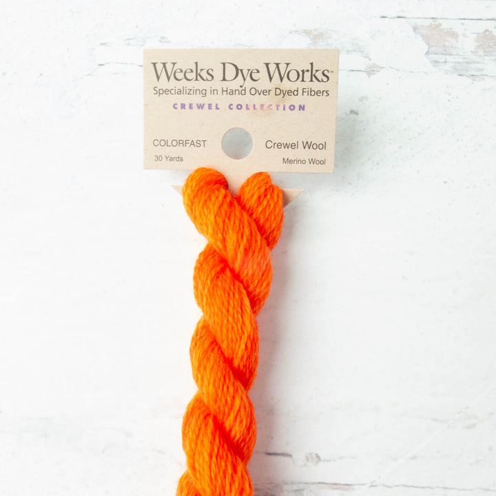 Hand Over Dyed Crewel Wool Yarn - Pumpkin (2228)