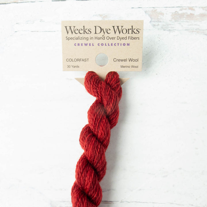Hand Over Dyed Crewel Wool Yarn - Cayenne (2259)