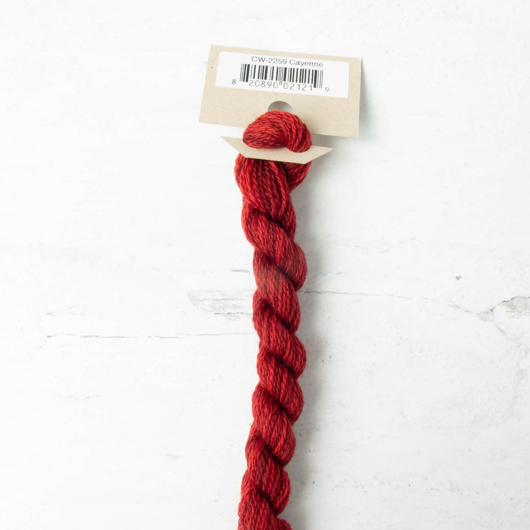 Hand Over Dyed Crewel Wool Yarn - Cayenne (2259)