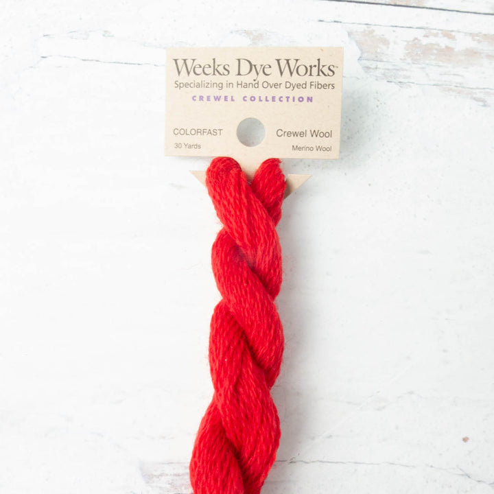 Hand Over Dyed Crewel Wool Yarn - Candy Apple (2268a)
