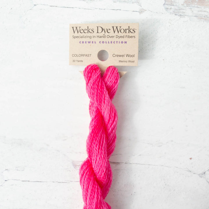 Hand Over Dyed Crewel Wool Yarn - Bubble Gum (2275a)