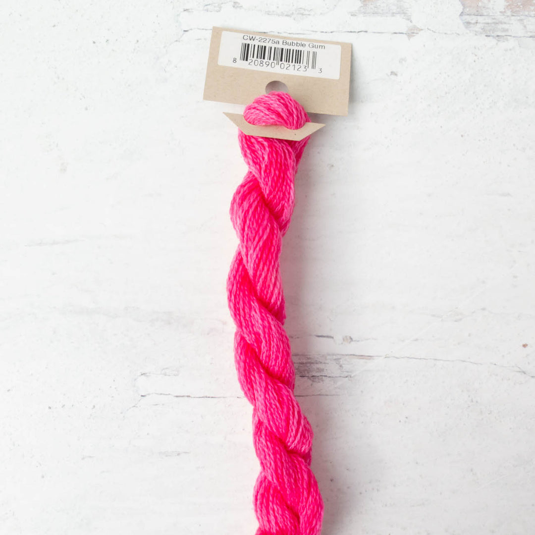 Hand Over Dyed Crewel Wool Yarn - Bubble Gum (2275a)