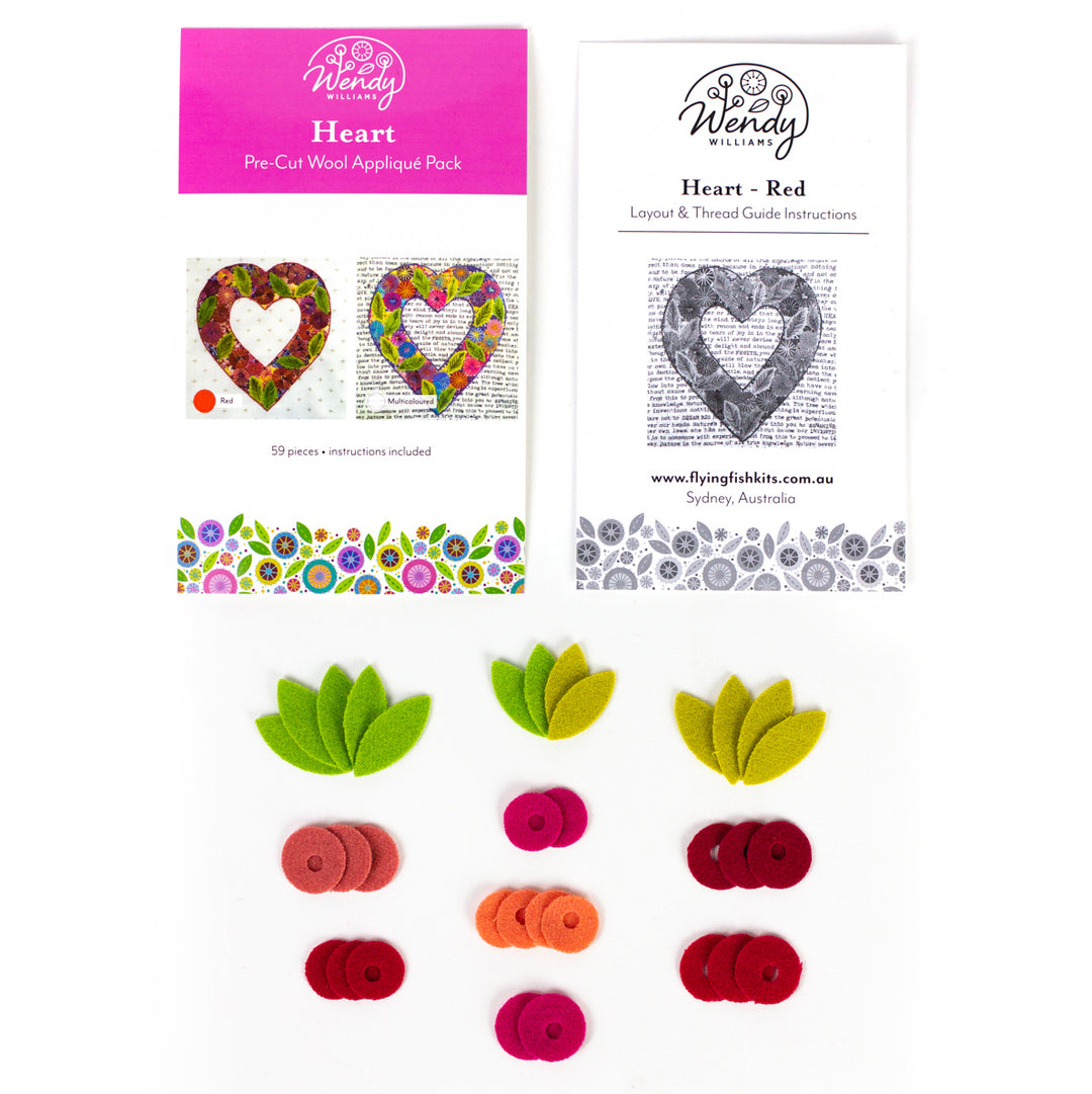 Wendy Williams Wool Applique Pack - Floral Heart
