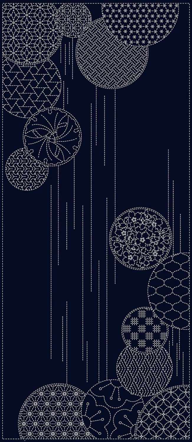 Large Sashiko Sampler - Waterfall