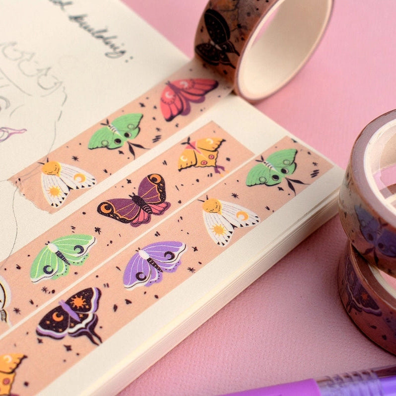 Whimsical Moths Washi Tape