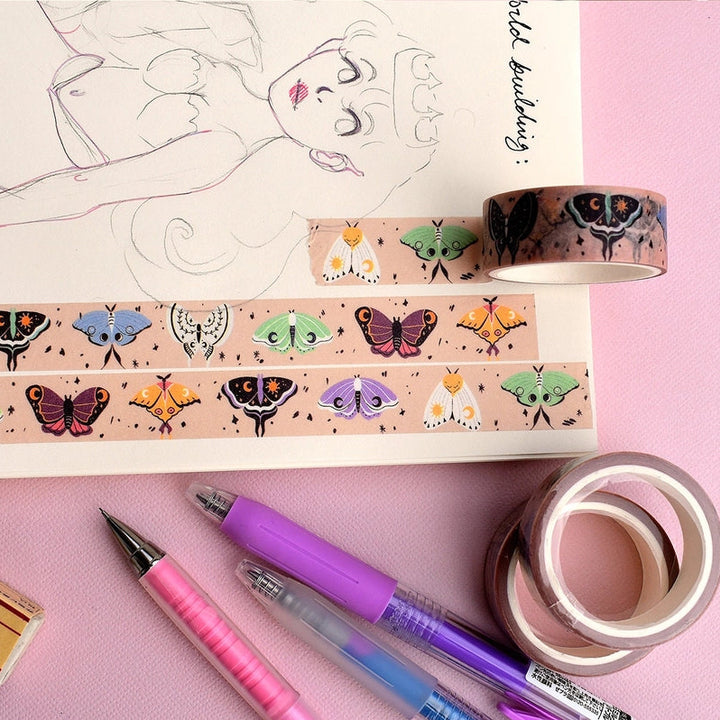 Whimsical Moths Washi Tape