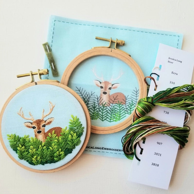 Wild Fern Deer Embroidery Kit