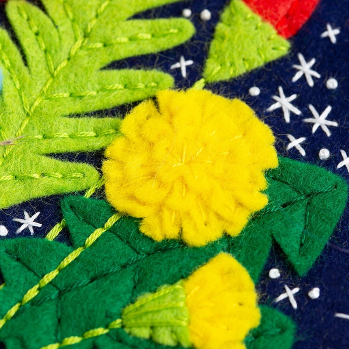 Wildflower Pennant Wool Felt Embroidery Kit