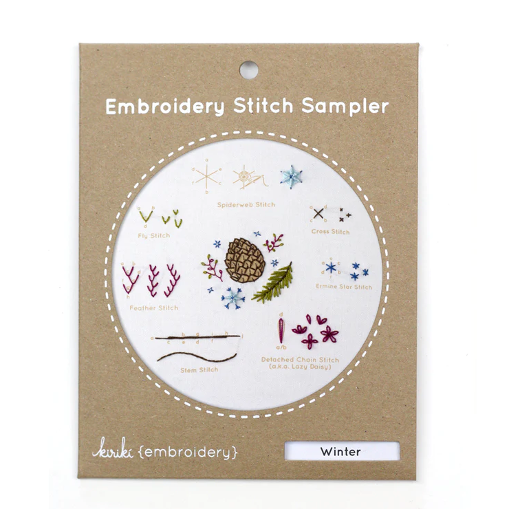 Winter Embroidery Stitch Sampler