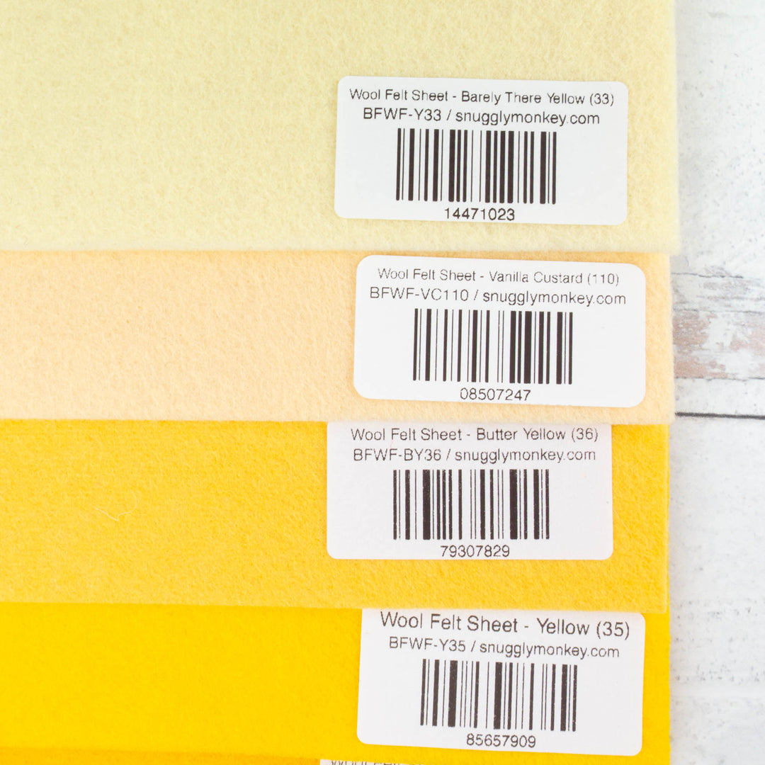 Wool Felt Sheet Collection - Yellow