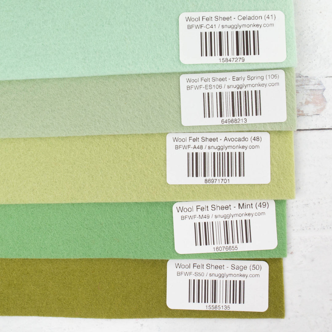 Wool Felt Sheet Collection - Green